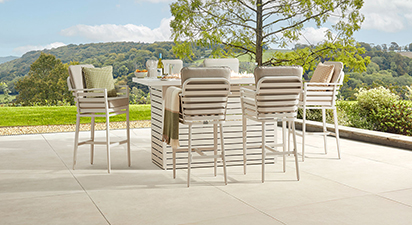 Salone 6G - Bar Table with Fire Pit - White