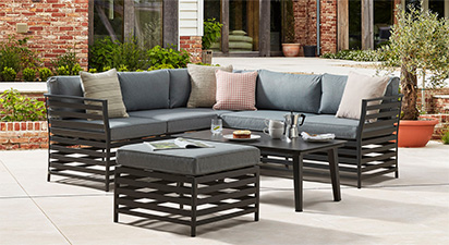 Salone 1A - Corner Sofa with Coffee Table and Pouf