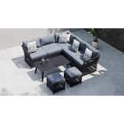 Salone 1B - Corner Sofa with Coffee Table and Footstools