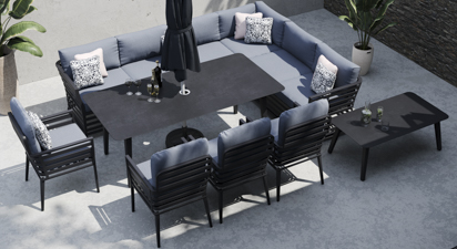 Salone 2L - Corner Sofa and Dining Table Set