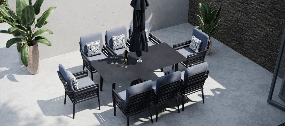 Salone 8s 8 Seat Dining Table Set Moda, How Long Is A 8 Seat Table
