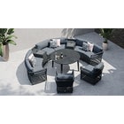 Salone Arc 8 - Half Moon Sofa - with Dining Table, Drinks Cooler and Armchairs