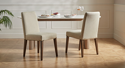 Set of 2 Willow Linen Dining Chairs