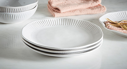 Set of 4 Ridged Dinner Plate
