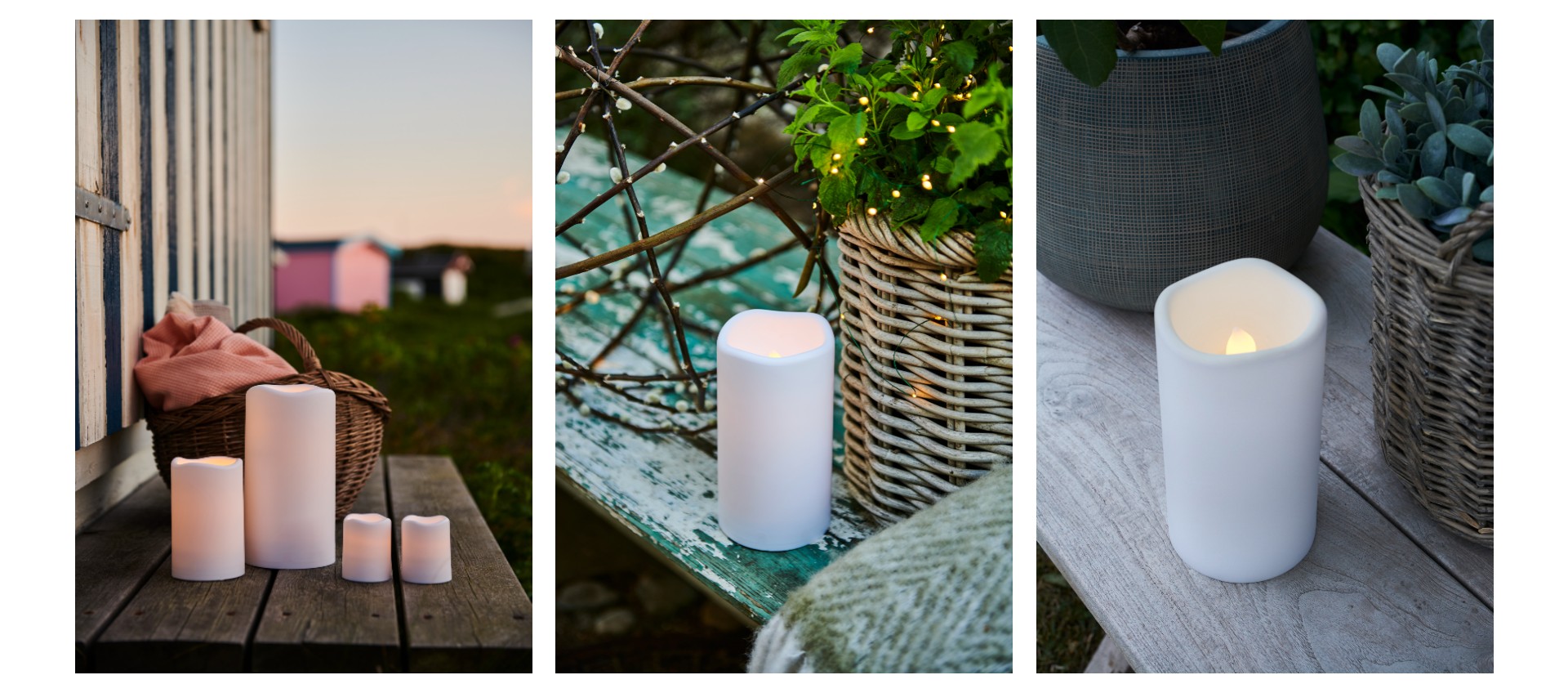 Outdoor Classic Electric Candle Large Set of 3
