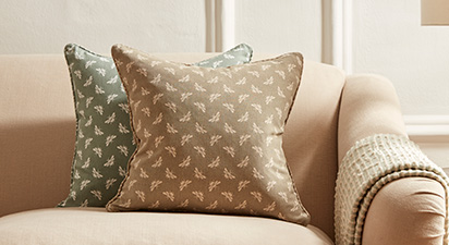 Bee Print Cushion - Natural