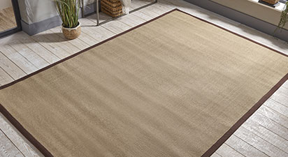 Sisal Chocolate/Linen Border Rug 200x300cm