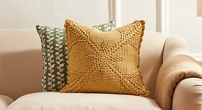 Crochet Cushion - Mustard