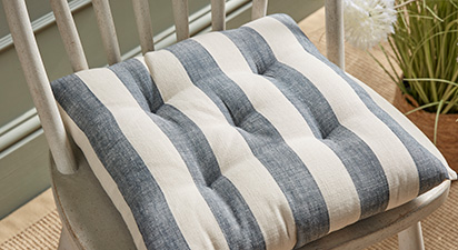 Stripe Seat Pad - Flint Blue