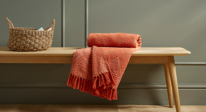 Recycled Cotton Throw - Terracotta
