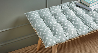 Bee Print Large Cushion - Moss