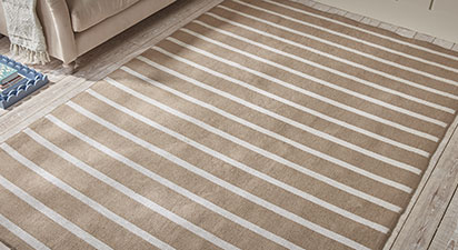 Global Cream Stripe Rug Small 120x170cm