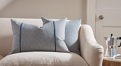 Hampton Stripe Rectangular Cushion - Navy