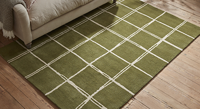 Albany Grid Olive Rug - 160x230cm