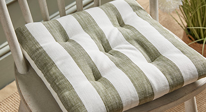 Stripe Seat Pad - Olive