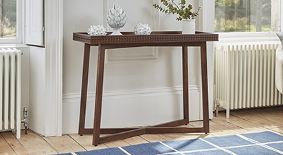 Kemble Walnut Wooden Console Table