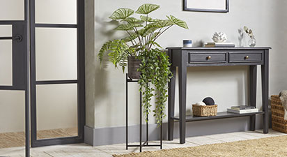 Black Nickel Planter On Stand