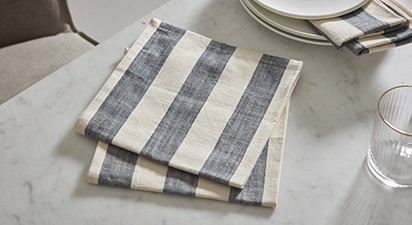 Wide Stripe Napkin Flint Blue - Set of 4