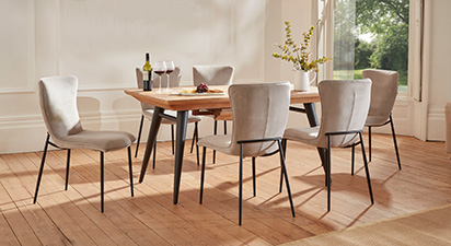 Jackson 6 Seat Extending Dining Set - Grey
