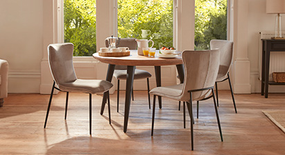 Jackson 4 Seat Round Dining Set - Grey