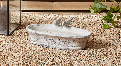 Small Stone Bird Detail Bowl