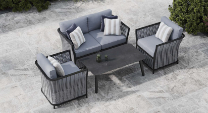 Talia 10B - 2 Seat Sofa and Coffee Table with Armchairs
