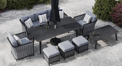 Talia 10F - 8 Seat Sofa Set and Dining Combo