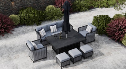 Talia 11G - Sofa Set with Rising Table and Footstools