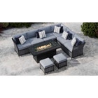 Talia 2E - Extended Corner Sofa with Gas Fire Pit Coffee Table