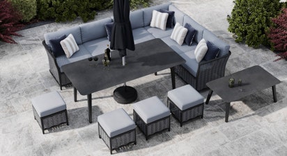 Talia 2F - Extended Corner Sofa and Dining Set