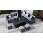 Talia 2S - Extended Corner Sofa with Rising Table and Footstools
