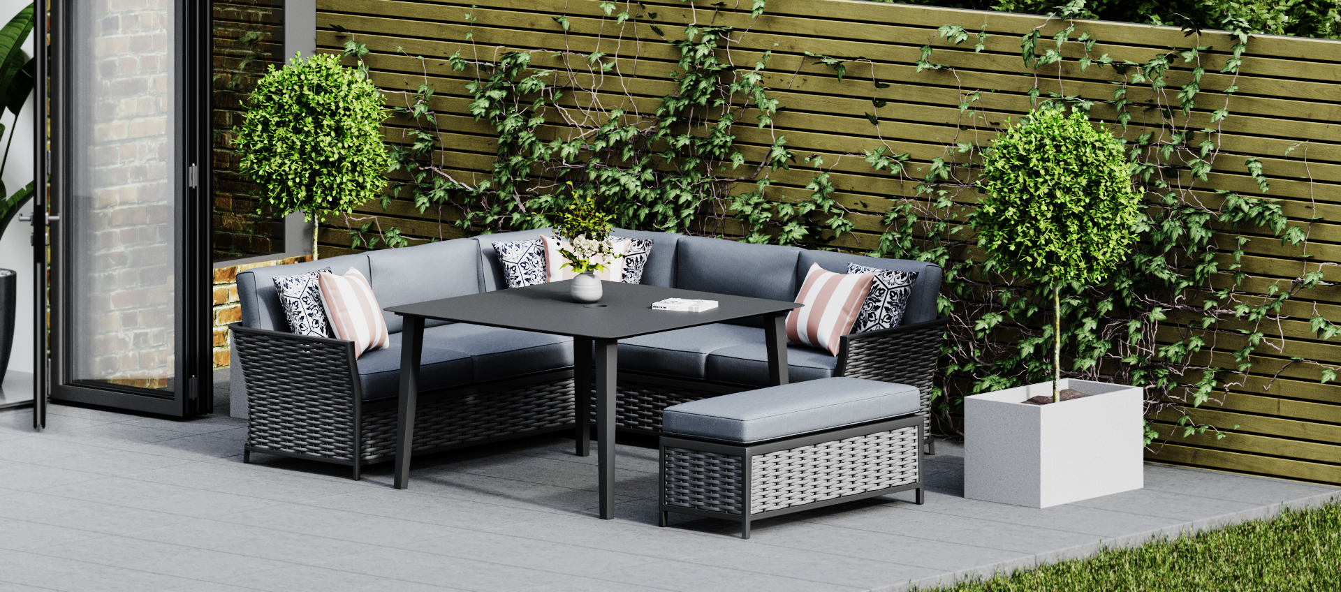 Garden furniture corner dining set sale
