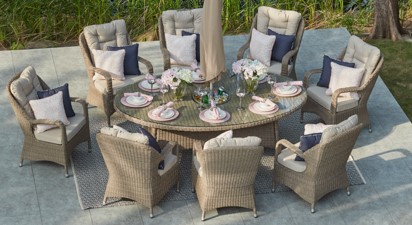Eton 8 Seat Oval Dining Table with Hidden Drinks Cooler