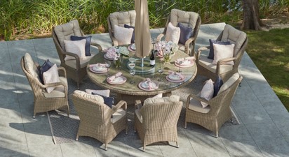 Eton 8 Seat Round Dining Set