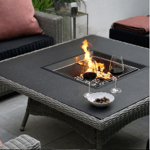 charcoal fire pit with wine insta post