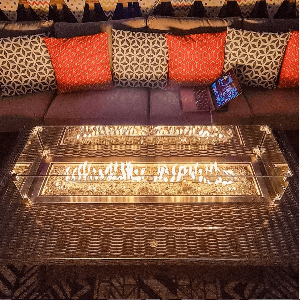 gas fire pit & cushions insta pic